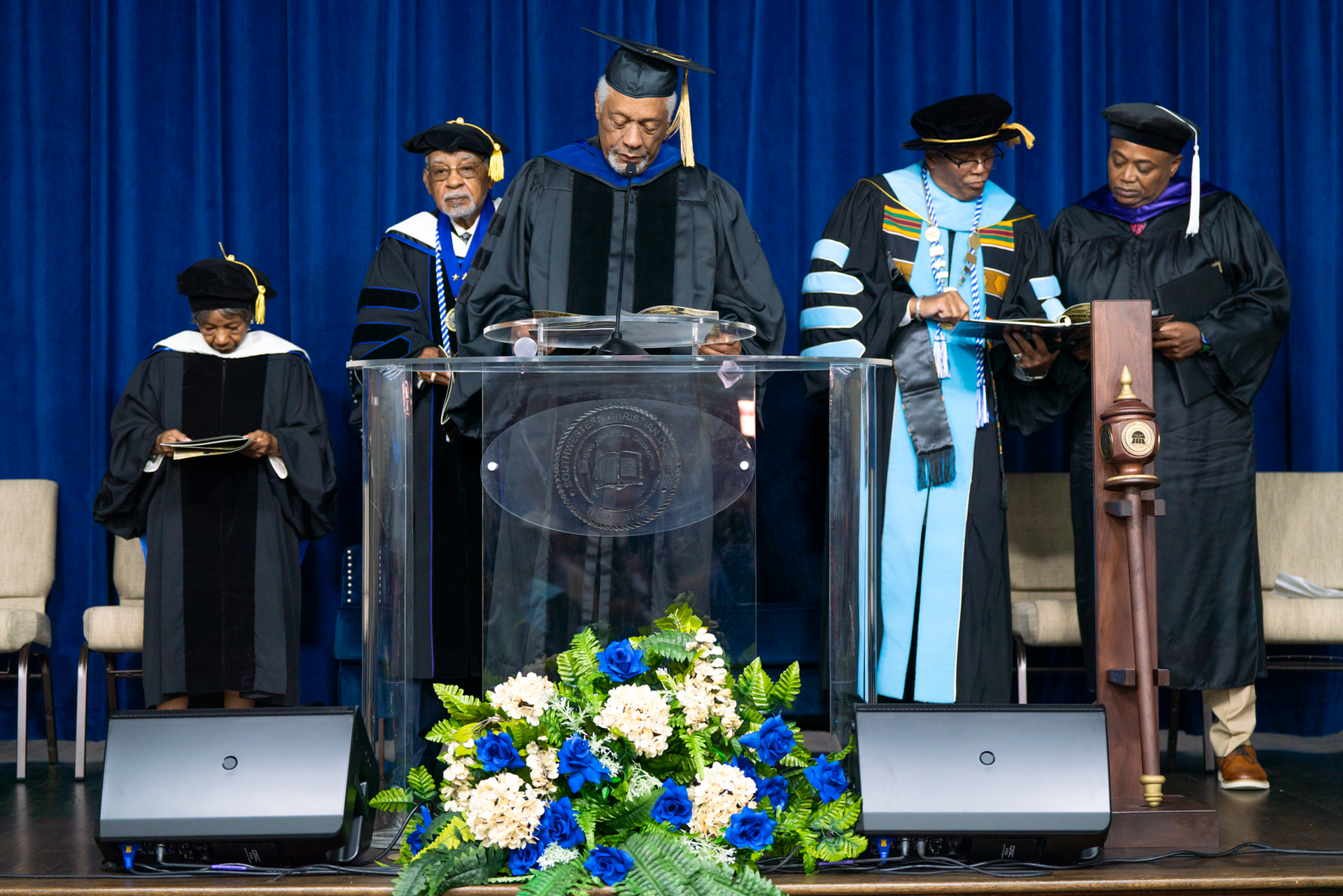 Faculty procession at Ben Foster, Jr. Memorial Chapel