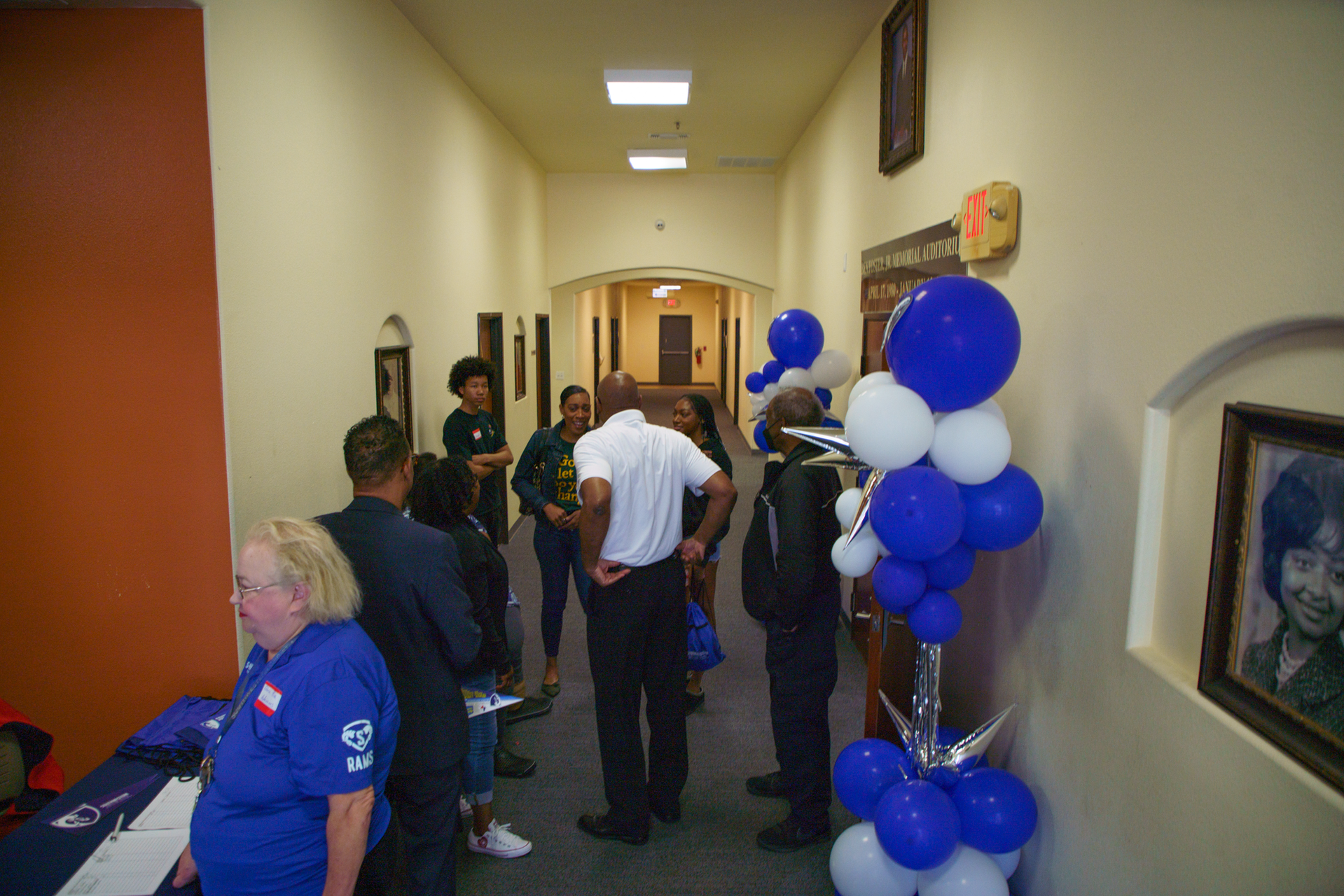Students gathered for a welcome event on campus