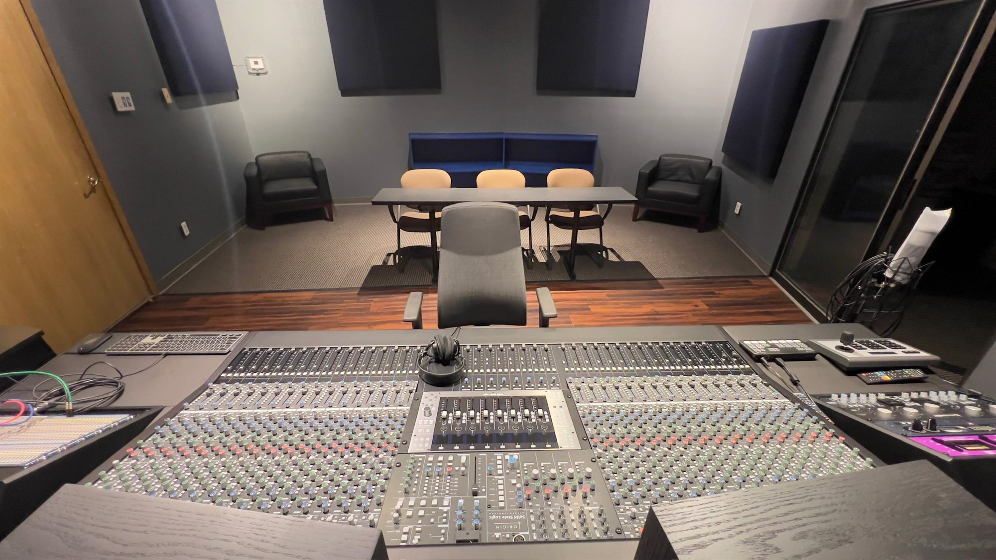 The engineer&rsquo;s view across the SSL console toward the client seating area